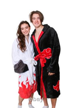 Naruto Shippuden Akatsuki Costume Bath Robe Fleece Anime Bathrobe