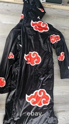 Naruto Shippuden Akatsuki Costume Bath Robe Fleece Anime Bathrobe Large