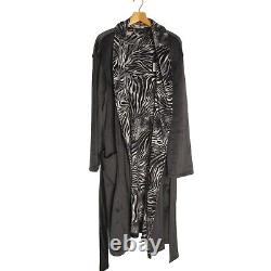 Natori Robe XL Kasem Volcanic Ash Tiger Print Shawl Collar Velour Bath Robe NEW