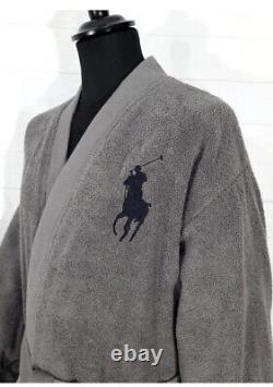 New Bath Robe Ralph Lauren 100% Cotton towelling dressing gown Grey Size M new