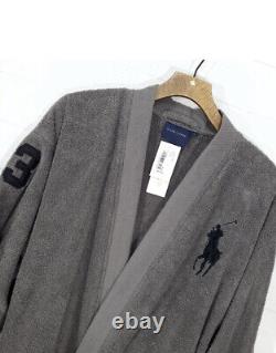 New Bath Robe Ralph Lauren 100% Cotton towelling dressing gown Grey Size M xmas