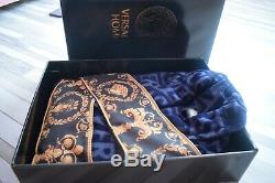 New Bathrobe Unisex With Versace Medusa Symbol Blue with Gold Size L with Box