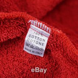 New E. MARINELLA NAPOLI Red French Terry Belted Cotton Bathrobe L Robe + Box