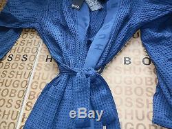 New Hugo Boss Men Blue Bamboo Eco Friendly Night Wear Jedi Bath Gown Robe Medium