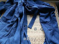 New Hugo Boss Men Blue Bamboo Eco Friendly Night Wear Jedi Bath Gown Robe Medium
