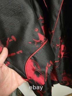 New & Lingwood Royal Skull Dressing Gown Heavy Silk Gown. Xl. Rare Pattern