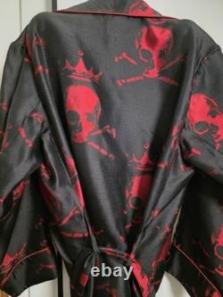 New & Lingwood Royal Skull Dressing Gown Heavy Silk Gown. Xl. Rare Pattern