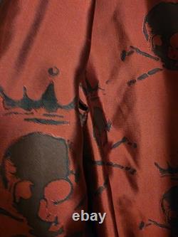 New & Lingwood Royal Skull Dressing Gown Heavy Silk Gown. Xl. Rare Pattern