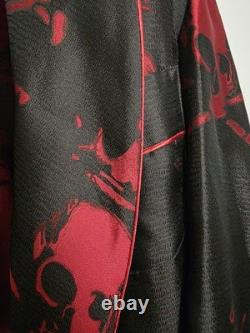 New & Lingwood Royal Skull Dressing Gown Heavy Silk Gown. Xl. Rare Pattern