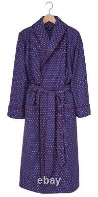 New & Lingwood Styled Cotton Luxury Dressing Bath Kimono Gown Robe Mens 40M