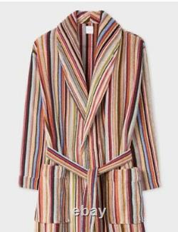 New Paul Smith Signature Stripe Towelling Dressing Gown Bath Robe Size M