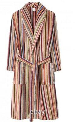 New Paul Smith Signature Stripe Towelling Dressing Gown Bath Robe Size M