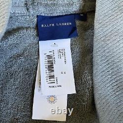 New Polo Ralph Lauren 100% Cotton Bath Robe towelling dressing gown Grey Medium