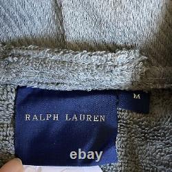 New Polo Ralph Lauren 100% Cotton Bath Robe towelling dressing gown Grey Medium