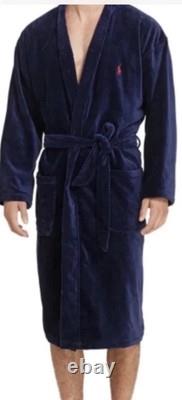 New Polo Ralph Lauren Men's Plush Fleece Robe Shawl Collar Pony Small/Medium