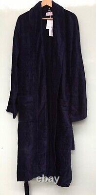 New Selfridges Derek Rose Triton 10 Navy Bathrobe Dressing Gown in XL RRP £175