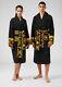 New Soft Bathrobe 100% Cotton with Versace Symbol Black and Gold Size XXL
