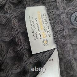 New Unisex KOSMU Waffle Hooded Grey Organic Cotton Silk Hooded Bathrobe Size S/M