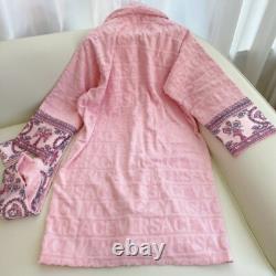 New Versace Baroque Bathrobe One Size Authentic cotton Light Pink