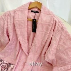 New Versace Baroque Bathrobe One Size Authentic cotton Light Pink