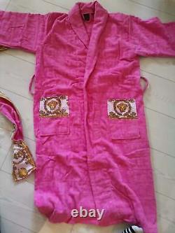 New Versace Symbol Bathrobe Pink 100% soft Cotton with Gift Box Size XL