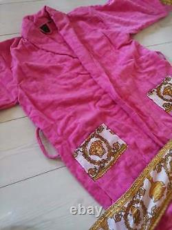 New Versace Symbol Unisex Bathrobe Pink 100% soft Cotton Size XL Perfect Gift