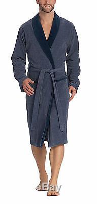 New Vossen Men's Bath Robe Dressing Gown Maurizio Blue