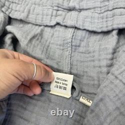 Noa Pure Gray Waffle Knit Cotton Lightweight Hooded Bath Robe Unisex Adults L/XL