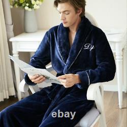 Nordic Winter Bathrobe Flannel Thicken Warm Dressing Gown Home Soft Plus Size