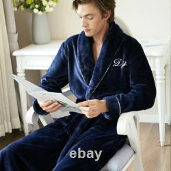 Nordic Winter Bathrobe Flannel Thicken Warm Dressing Gown Home Soft Plus Size