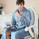 Nordic Winter Bathrobe Flannel Thicken Warm Dressing Gown Home Soft Plus Size