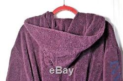 Nwt Men's Emporio Armani Burgundy Towel Pocket Hood Bath Robe Sz L