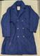 OAS Double Breasted Terry Cotton Bath Robe Royal Blue Size S/M Made in Portugal