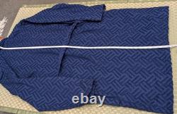 OAS Double Breasted Terry Cotton Bath Robe Royal Blue Size S/M Made in Portugal
