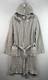 Onsen Robe Small Unisex Gray Waffle Hooded Supima Cotton Belted Kimono Bath $199