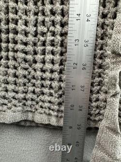 Onsen Robe Small Unisex Gray Waffle Hooded Supima Cotton Belted Kimono Bath $199