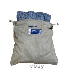 Onsen Supima Waffle Bath Robe Denim Size Medium New