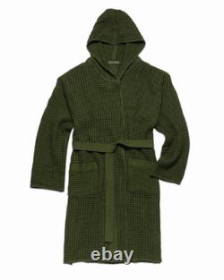 Onsen Supima Waffle Bath Robe Forest Green Size Large New with Bag