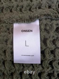 Onsen Supima Waffle Bath Robe Forest Green Size Large New with Bag