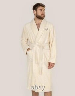 Organic Cotton Bath Robe Luxury Sustainable Unisex Undyed Color Grown White