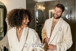 Organic Cotton Bath Robe Luxury Sustainable Unisex Undyed Color Grown White