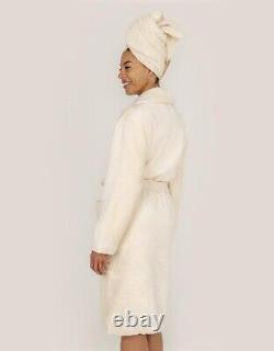 Organic Cotton Bath Robe Luxury Sustainable Unisex Undyed Color Grown White
