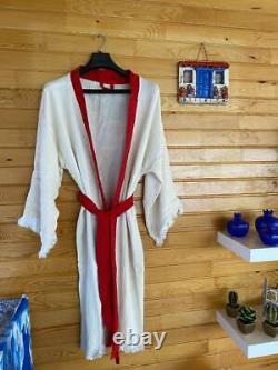 Oversize Elephant pattern turkish Organic Cotton Robe, Kimono, Spa robe