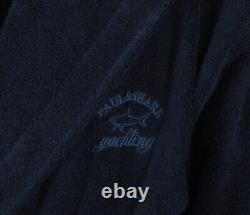 PAUL & SHARK YACHTING Men's Bathrobe Beach Robe Size 2XL 100% Cotton Blue
