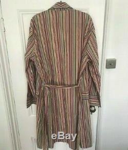 PAUL SMITH Signature Multi Stripe Dressing Gown Bath Robe Large BNWT