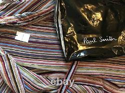 PAUL SMITH Signature Multi Stripe Dressing Gown Bath Robe Medium New With Tag