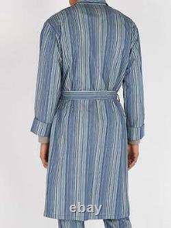 PAUL SMITH Signature Stripe BLUE Dressing Gown MENS Bath Robe pyjama SMALL (S)