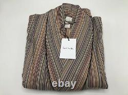 PAUL SMITH Signature Stripe Dressing Gown MENS multi stripe Bath Robe LARGE (L)
