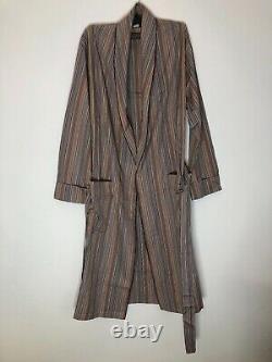 PAUL SMITH Signature Stripe Dressing Gown MENS multi stripe Bath Robe SMALL (S)