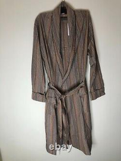 PAUL SMITH Signature Stripe Dressing Gown MENS multi stripe Bath Robe SMALL (S)